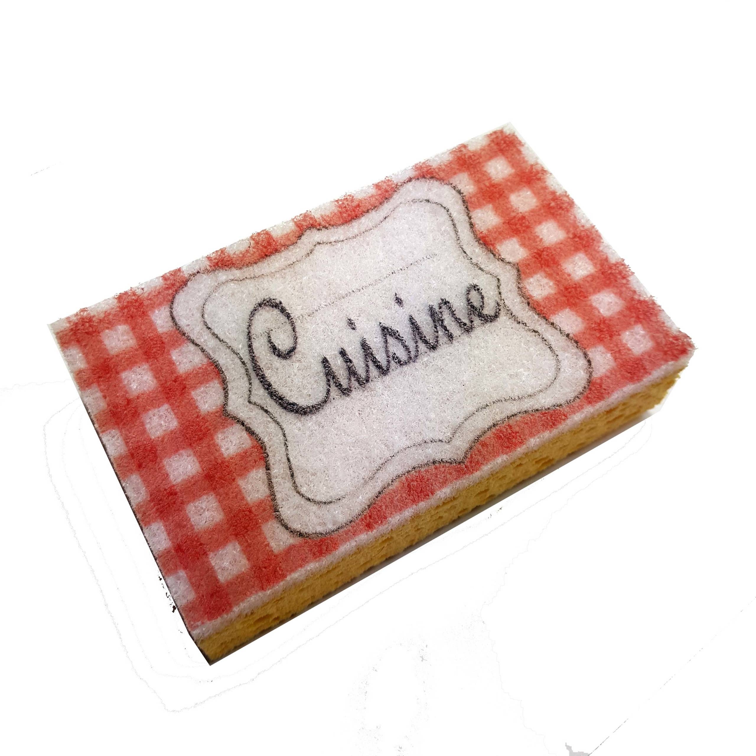 PM7-CUISINE keittiösieni, suorakulmainen (6,5 x 10,5 x 2 cm), hellävarainen ja kauniisti painettu puhdistussieni herkille pinnoille. Ei-hankaava karheapinta, sopii keittiön päivittäiseen siivoukseen.