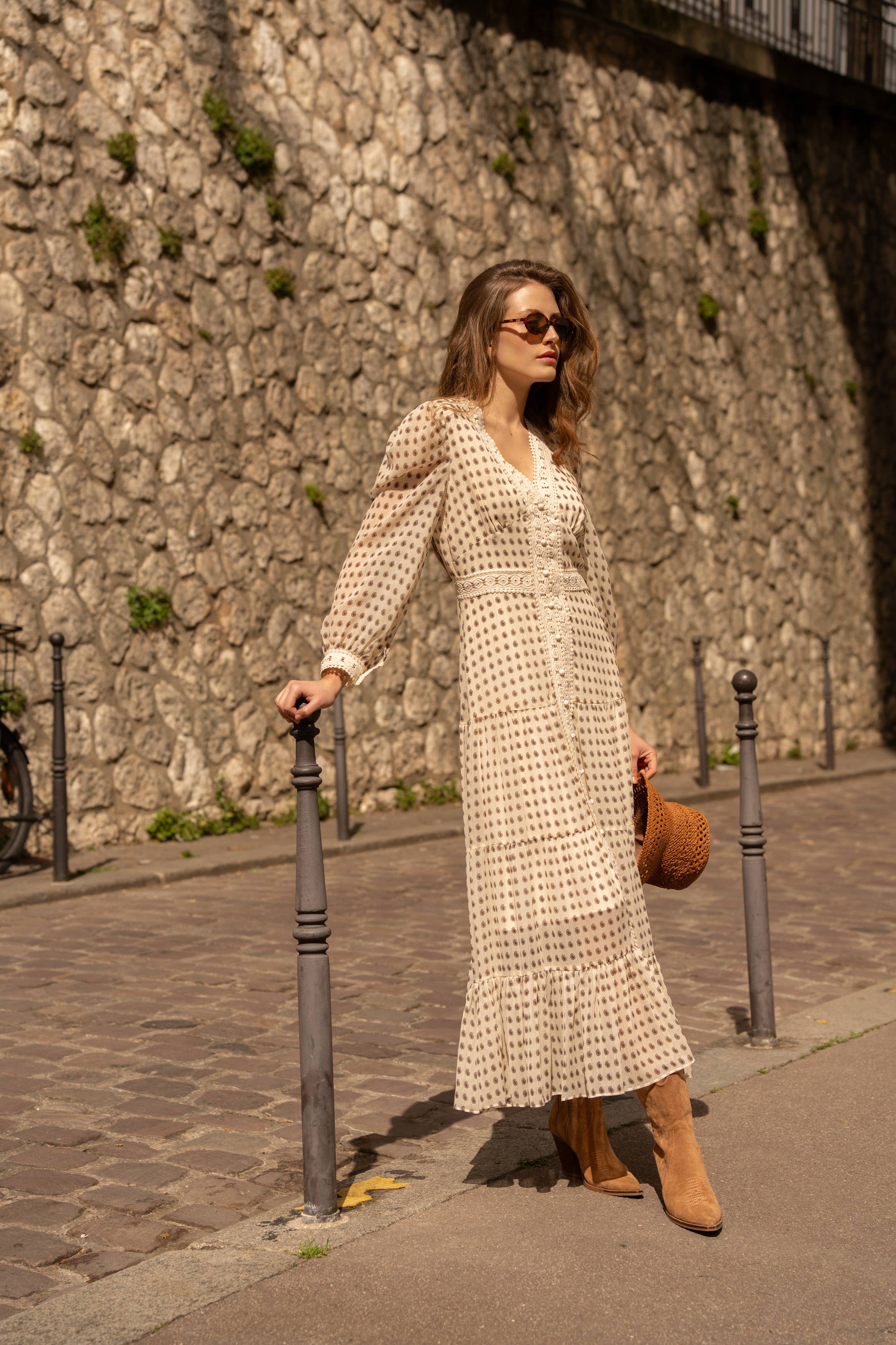 Robe Avril longue imprimé bohème - 80957-12