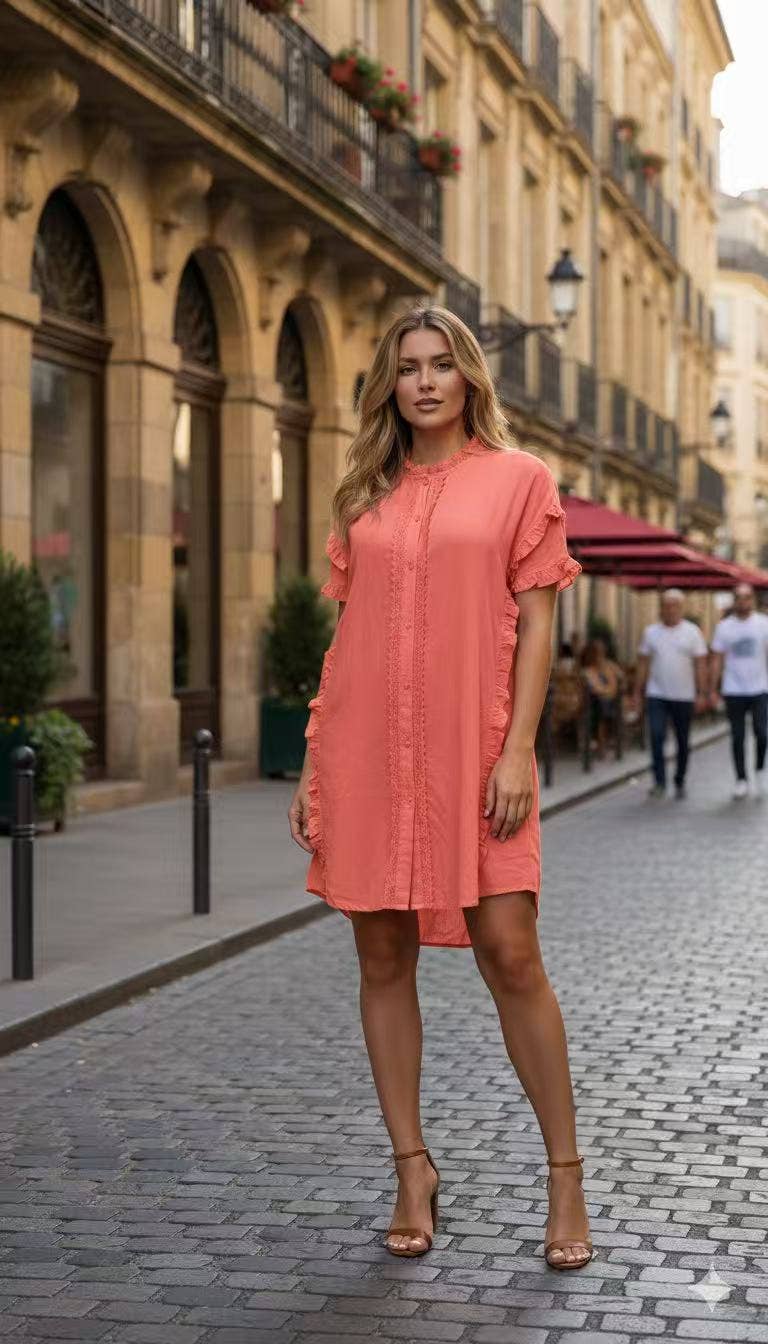 Robe Chemise Volantée Romance – Esprit Bohème Chic