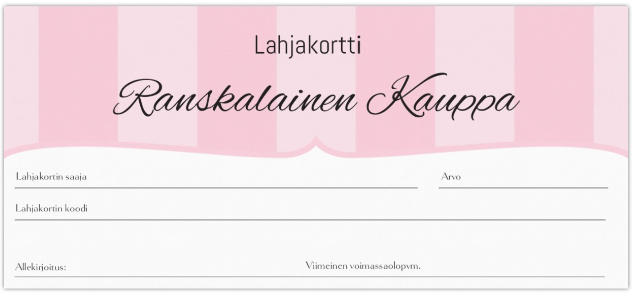 Lahjakortti ranskalainen kauppa